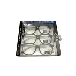 Jones New York Reading Glasses Mens +3.00 Grey NEW 3 Pack Designer Readers
